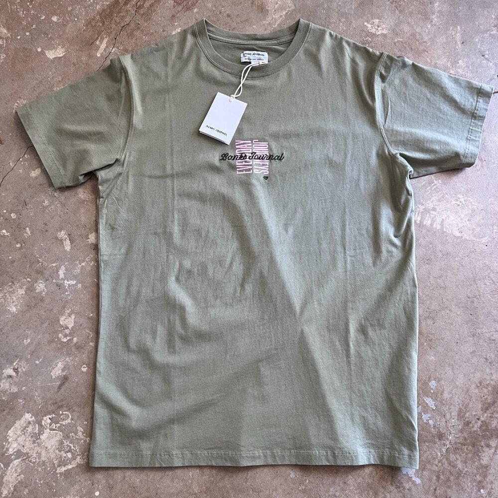 Mens Banks Journal Green Tee NWT Small